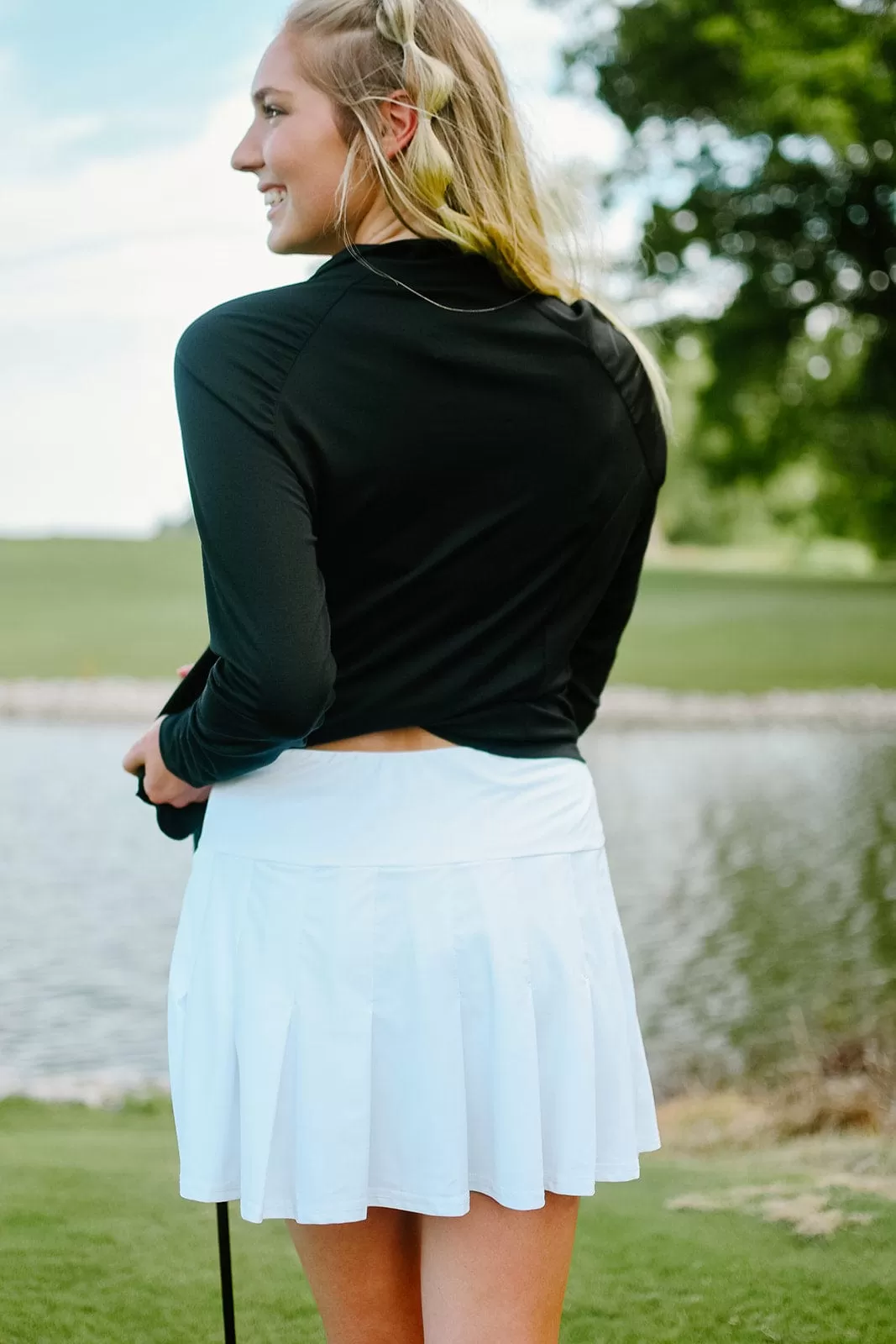 White Pleated Tennis Skort