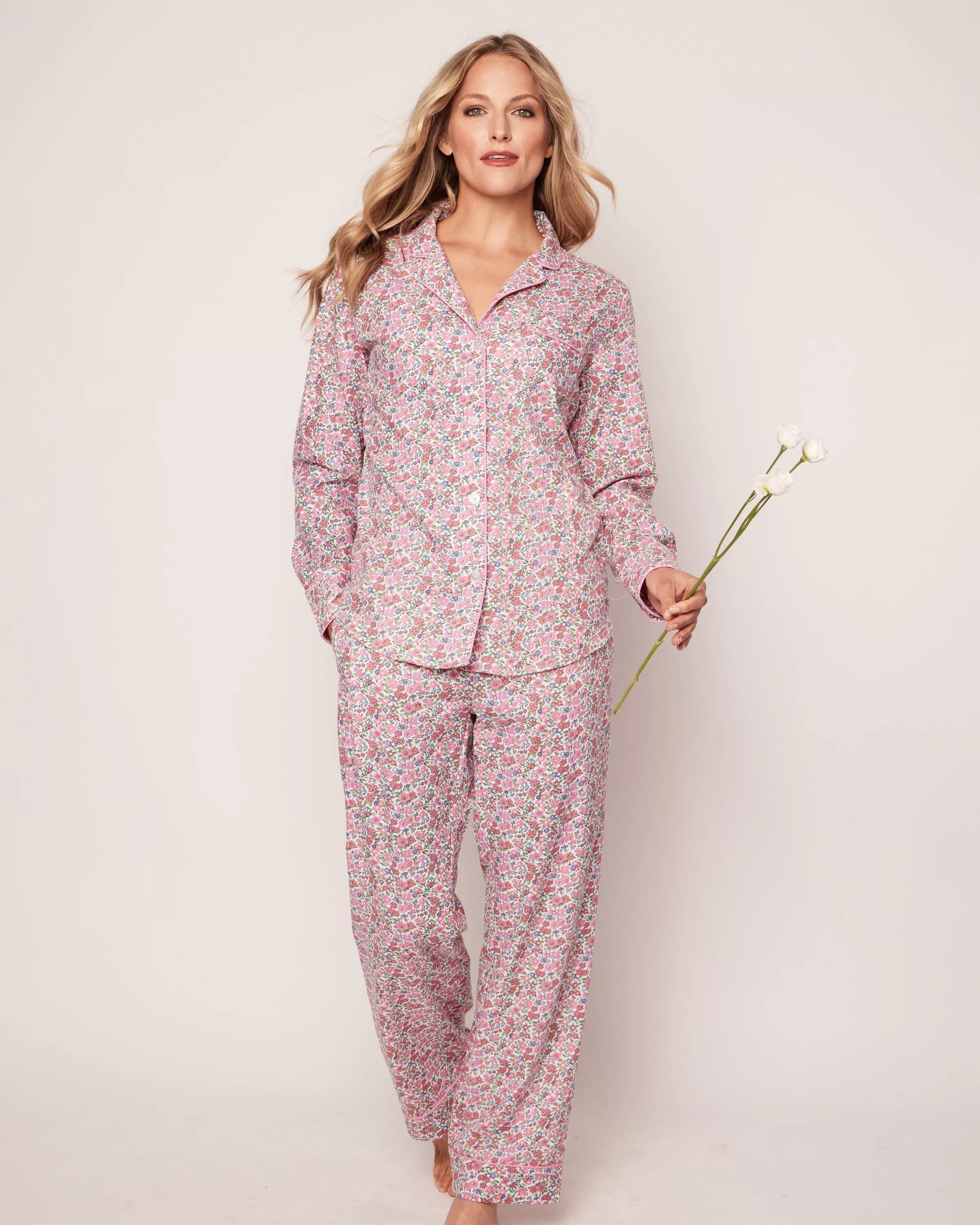 Women's Twill Pajama Set | Fleurs de Rose