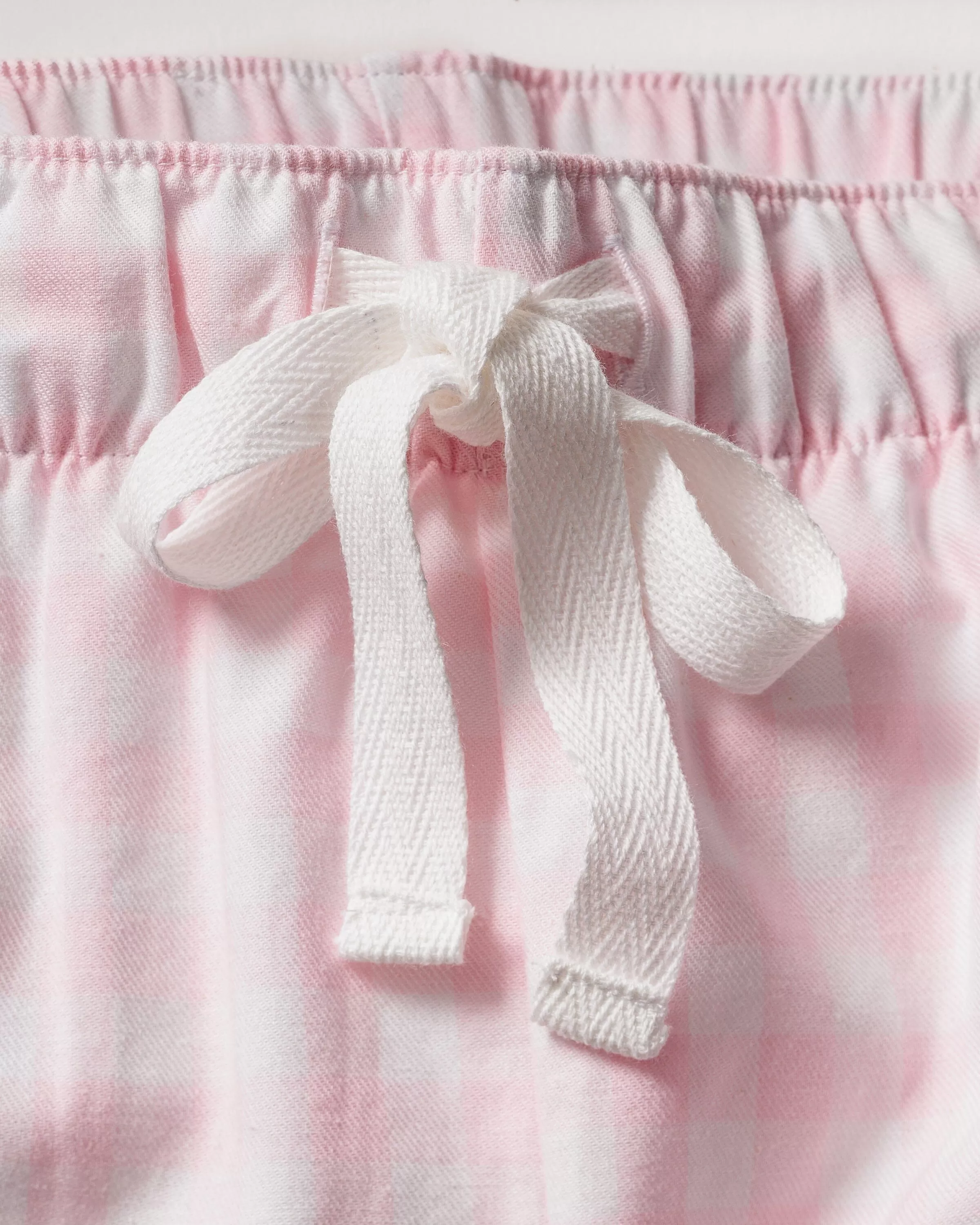 Women's Twill Pajama Short Set | Pink Gingham