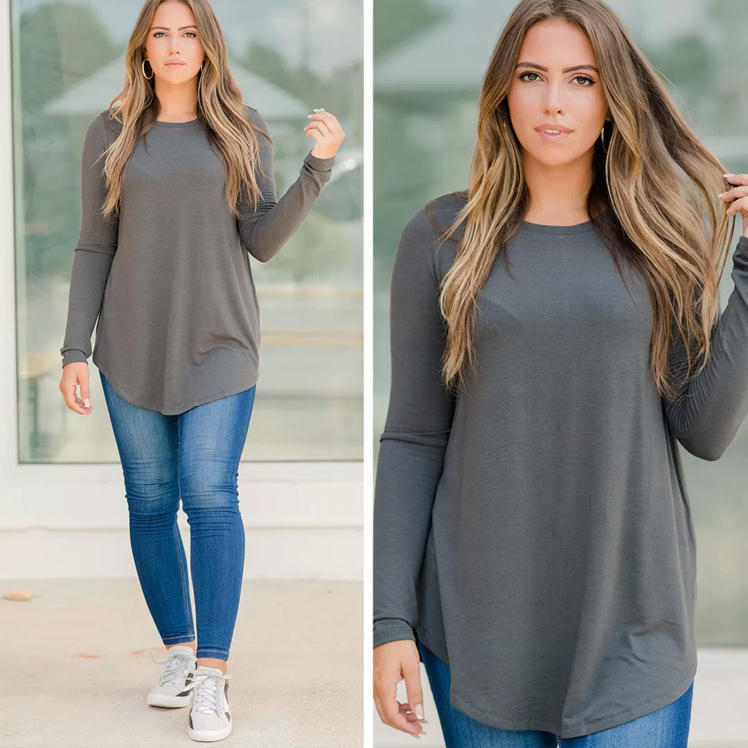 Won't Let You Down Gray Classic Top