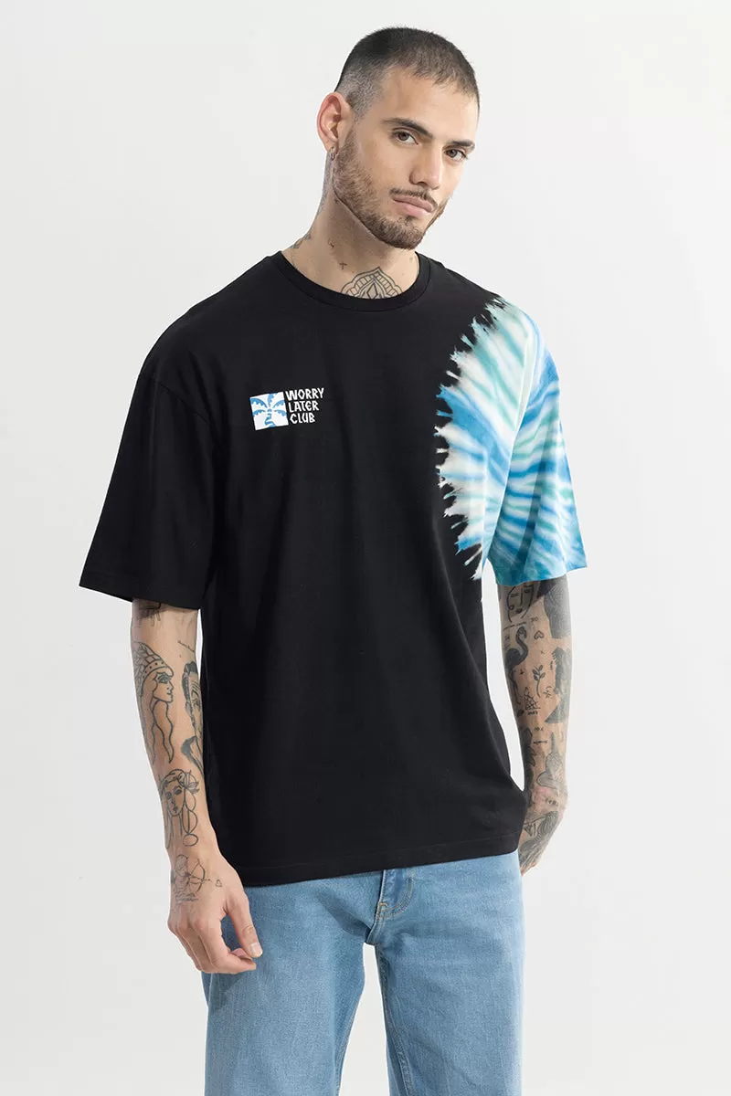 Worry Later Club Black Oversized T-Shirt