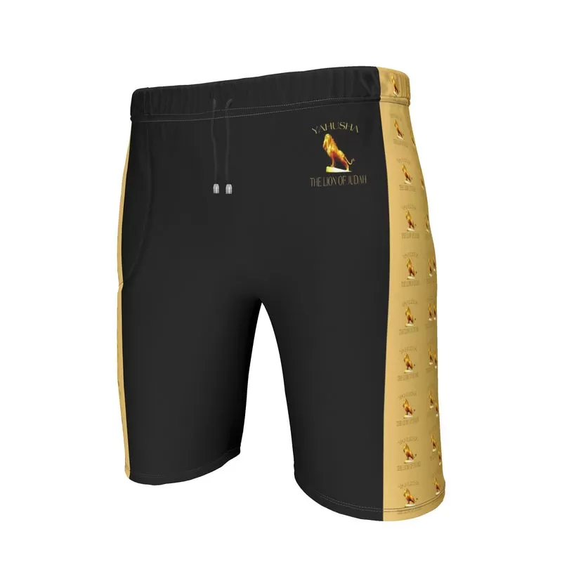 Yahusha-The Lion of Judah 01 Men's Designer Sweat Shorts (Knee High)