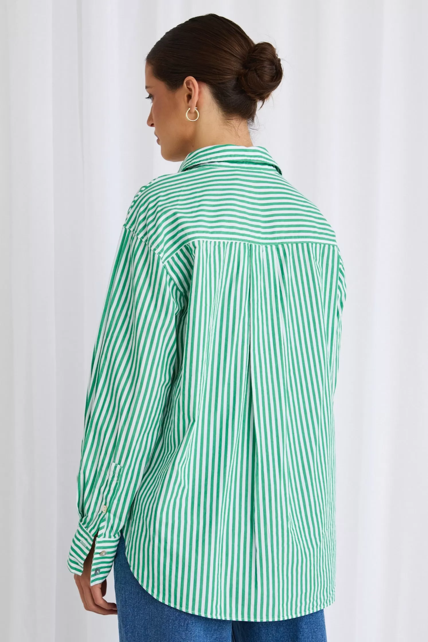 You Got This Green Stripe Poplin Oversized Shirt