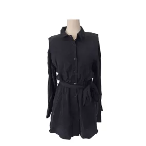 ZARA Black Soft Collared Belted Knee-length Tunic / Dress | Brand new |