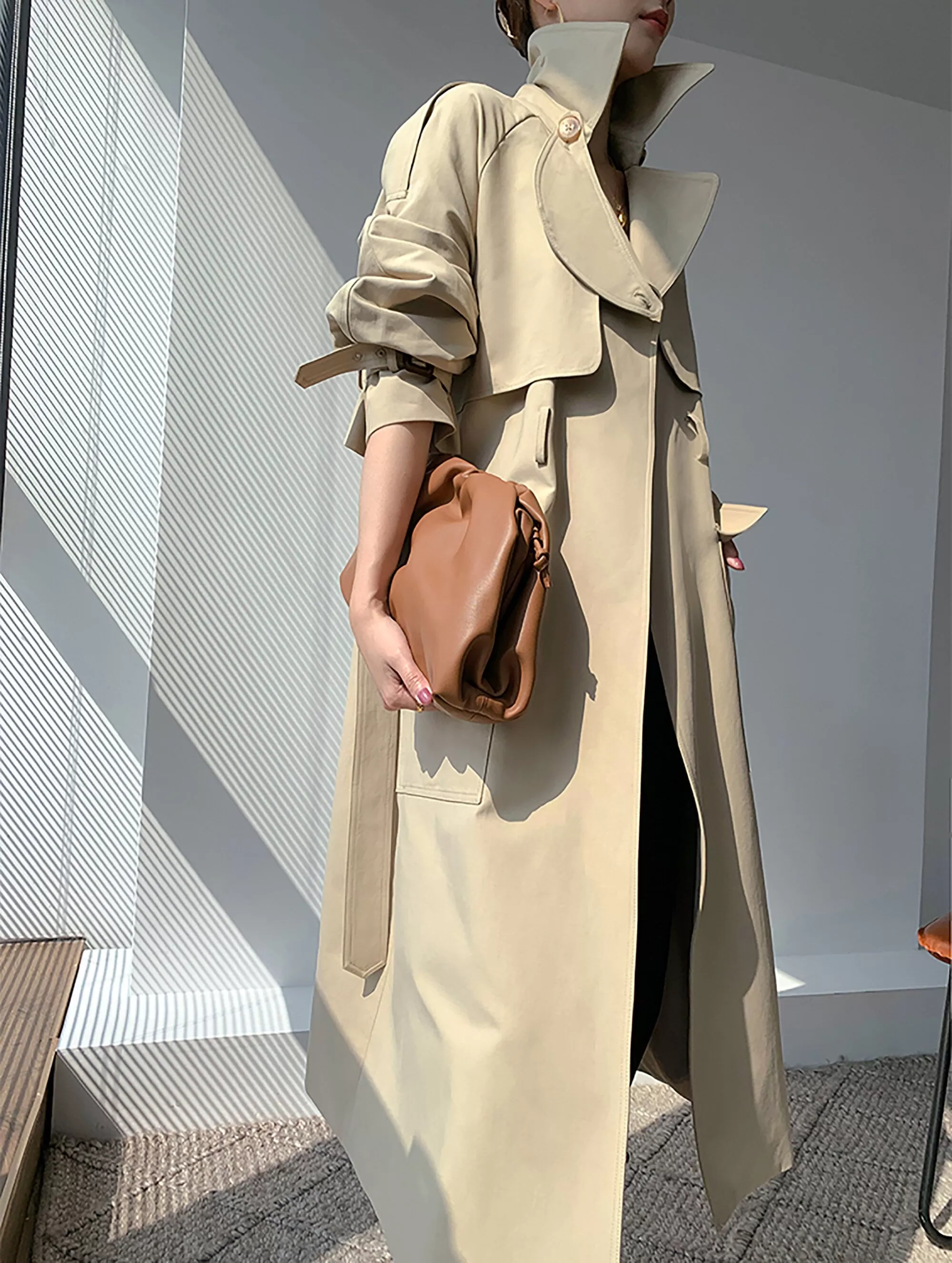 Zoe Gun Flap Bteld Long Trench Coat